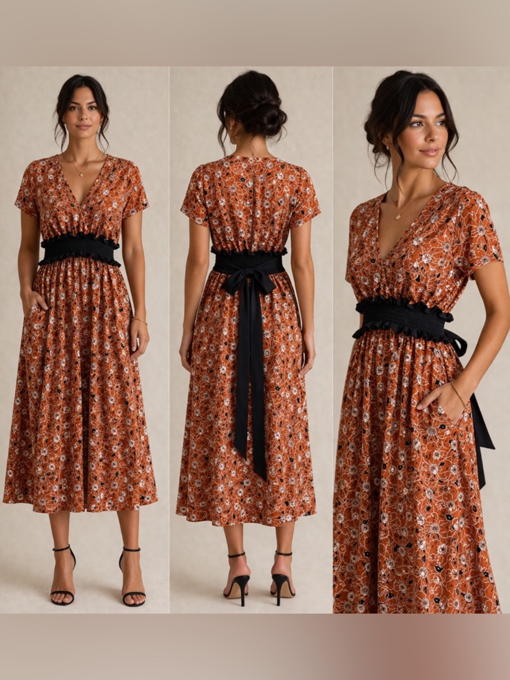 Cedric Charlier Floral Midi Dress